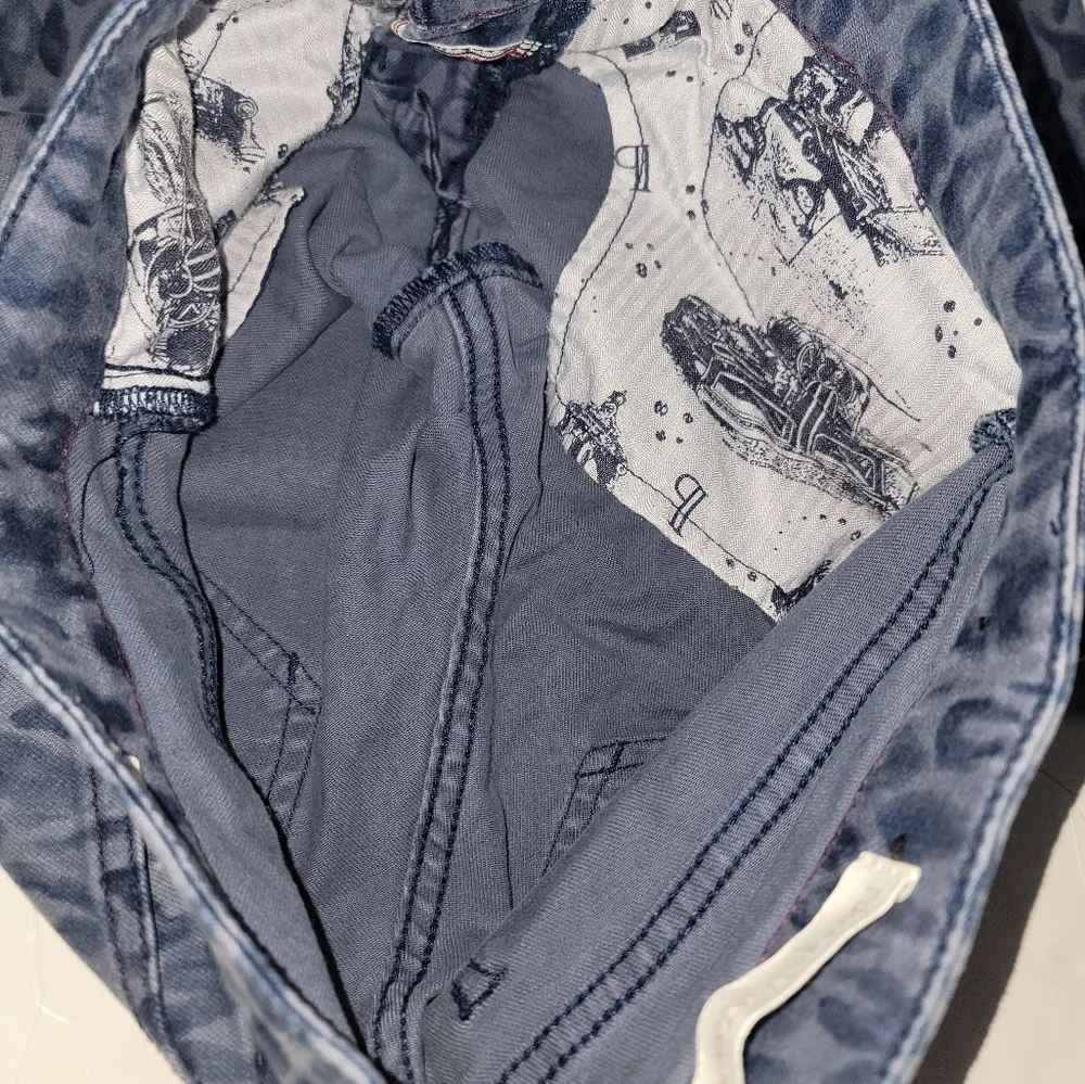 Anthropologie Pilcro And The Letterpress Skinny Jeans Size 25 Blue Leopard - Picture 8 of 12
